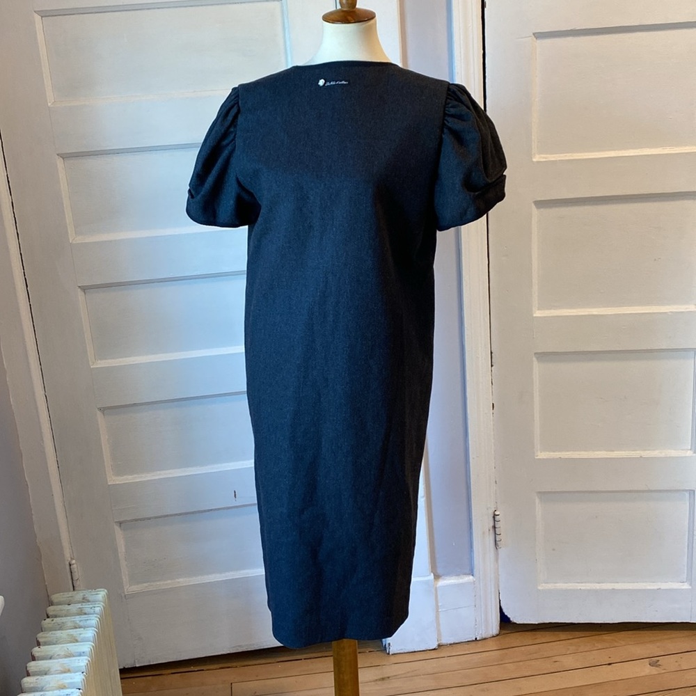 Les Filles d'Ailleurs Puff Sleeve Wool Dress, Size XL
